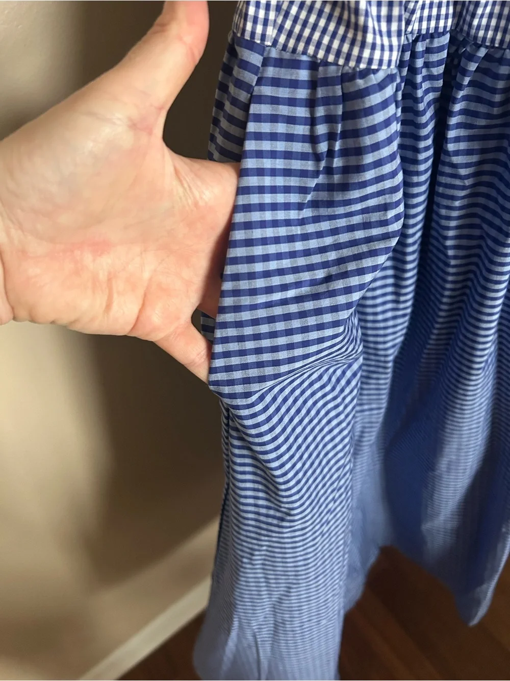 J. Crew Blue Gingham Backless Midi Dress